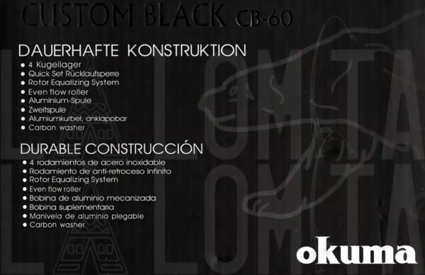 Reel Frontal Cónico Okuma Custom Black - Imagen 4